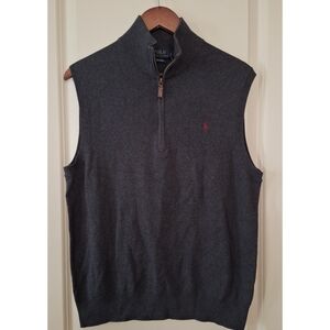 Polo Ralph Lauren | Pima Cotton Moc-Neck Sleeveless Light Sweater - Men's - Grey